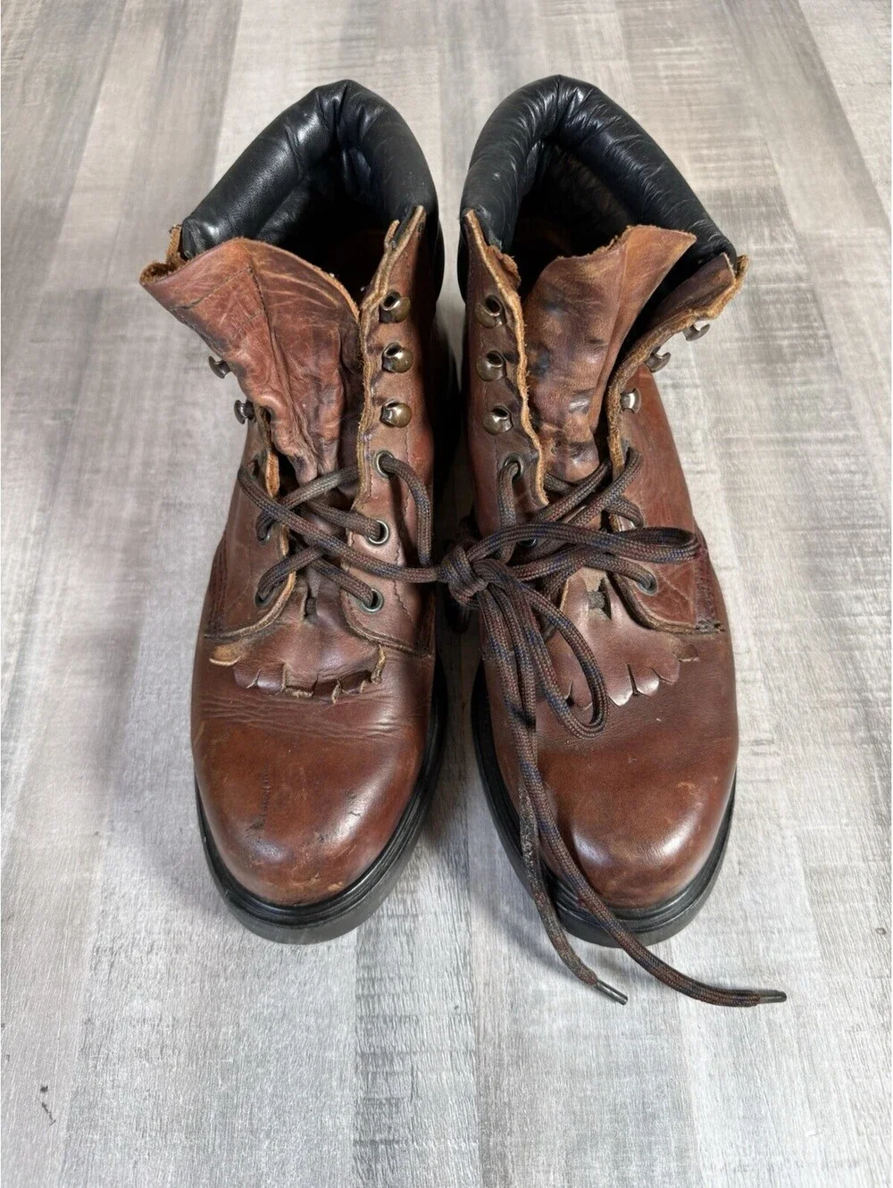 Vintage Red Wings Leather Work Boot Safety Toe Super Sole OR Kiltie Men’s 7.5